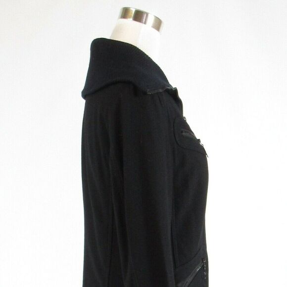Black wool blend DKNY long sleeve pea coat 0 - Picture 6 of 8
